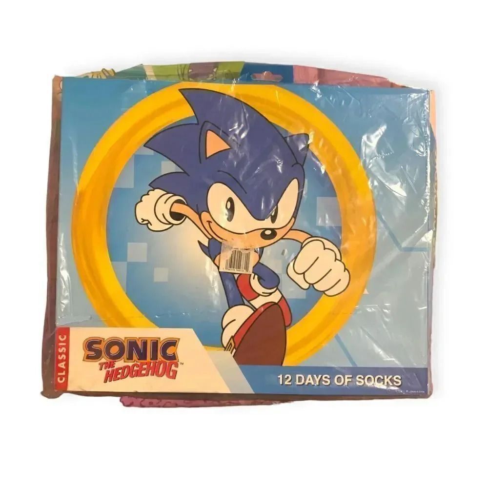 Sonic the Hedgehog 12 Days Of Socks 4 Crew & 8 Low Cut Socks Mens Shoe Size 6-12